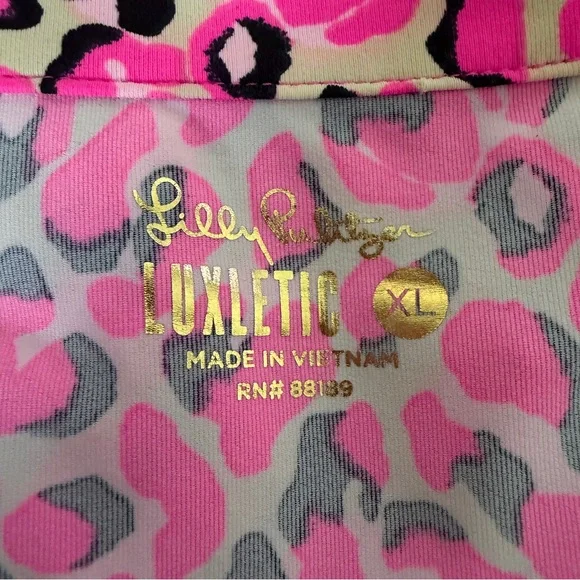 Lilly Pulitzer Luxletic Half Zip Cheetah Print Justine Pullover - Picture 5 of 9